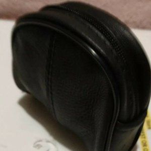 🩸SALE $8 Leather Change Purse Black W Key Ring New